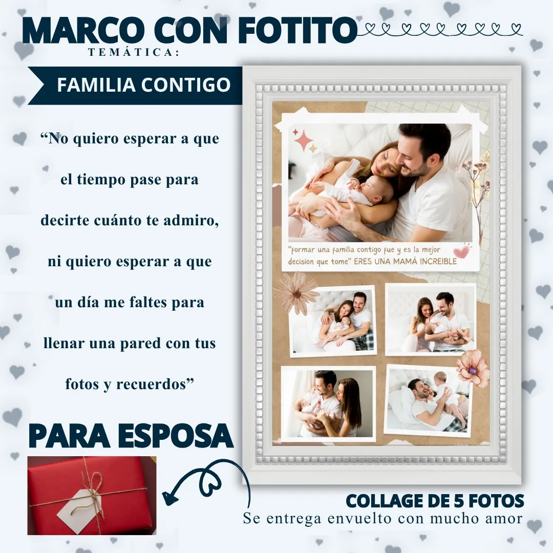 Collage fotográfico familiar enmarcado