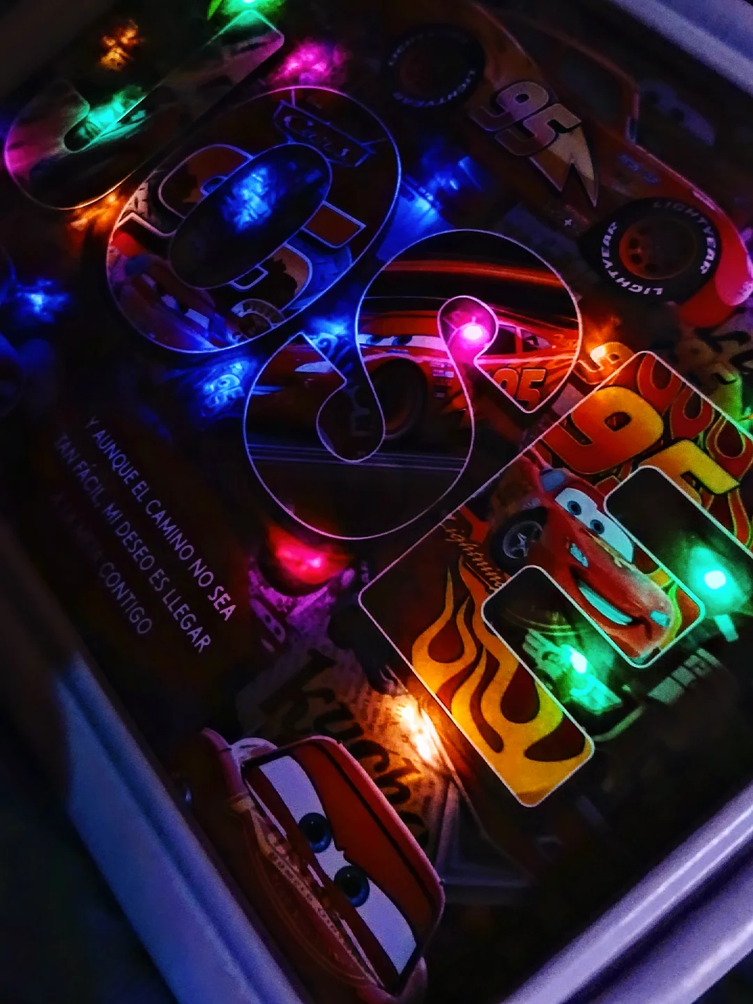 Cuadro temático Cars con iluminación incorporada